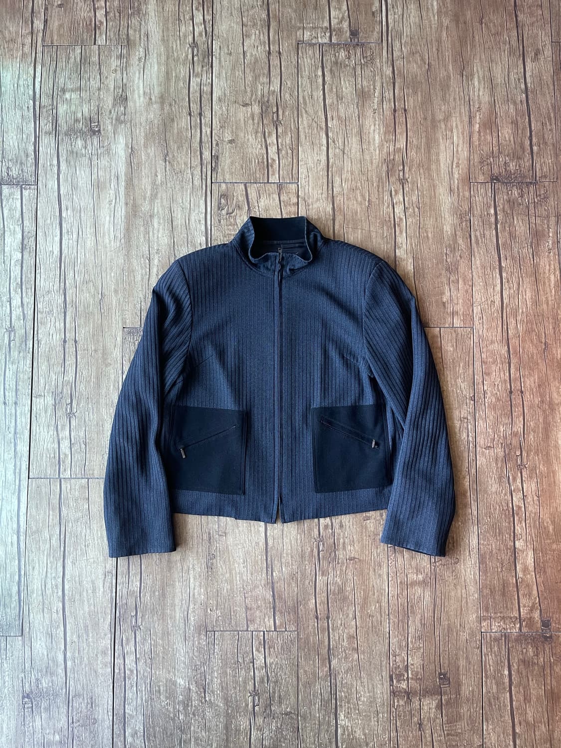 Half Neck Ribbed Blouson Jacket 상품이미지1