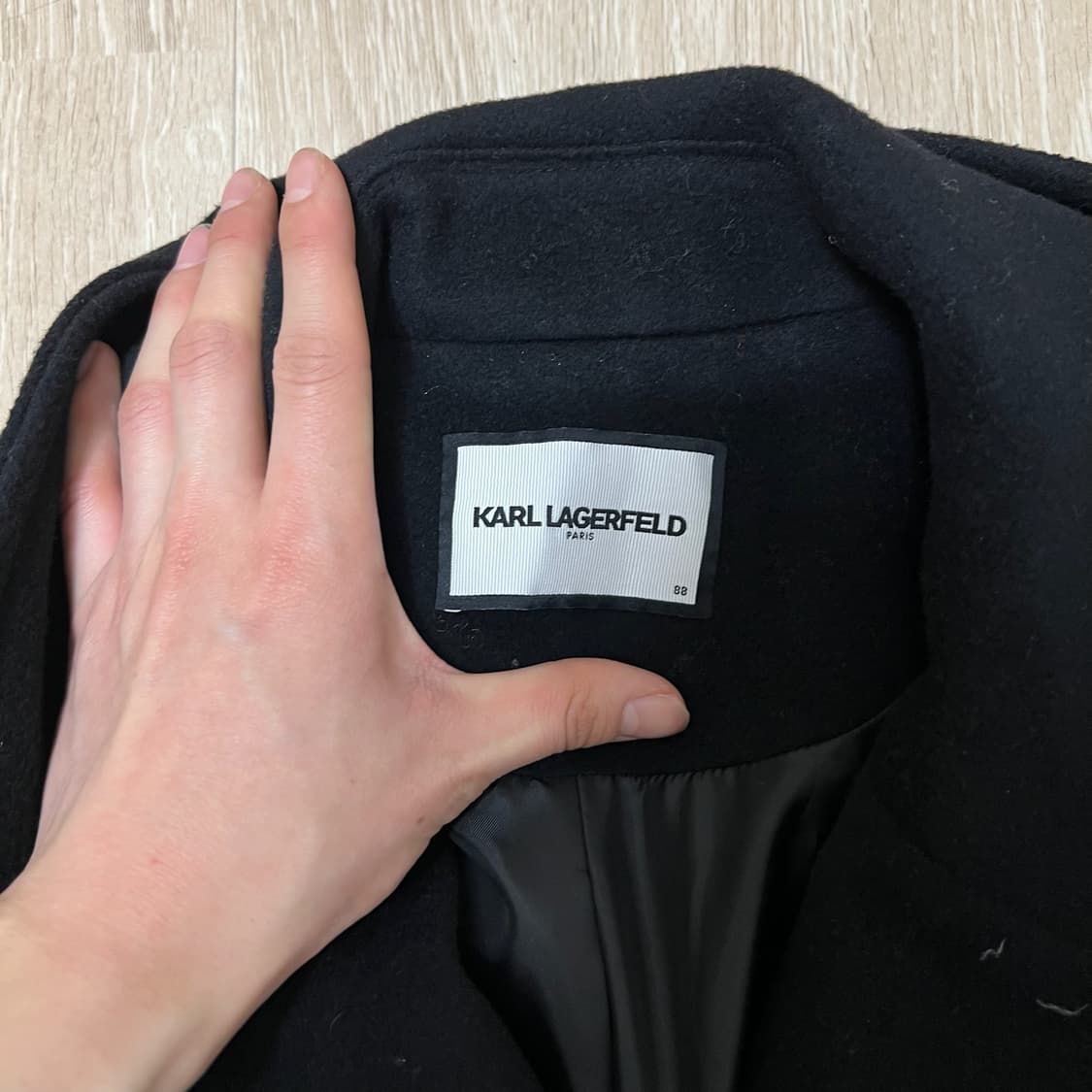 칼라거펠트 파리스 여성 캐시미어 롱 더플 코트 94-100-165 상품이미지4