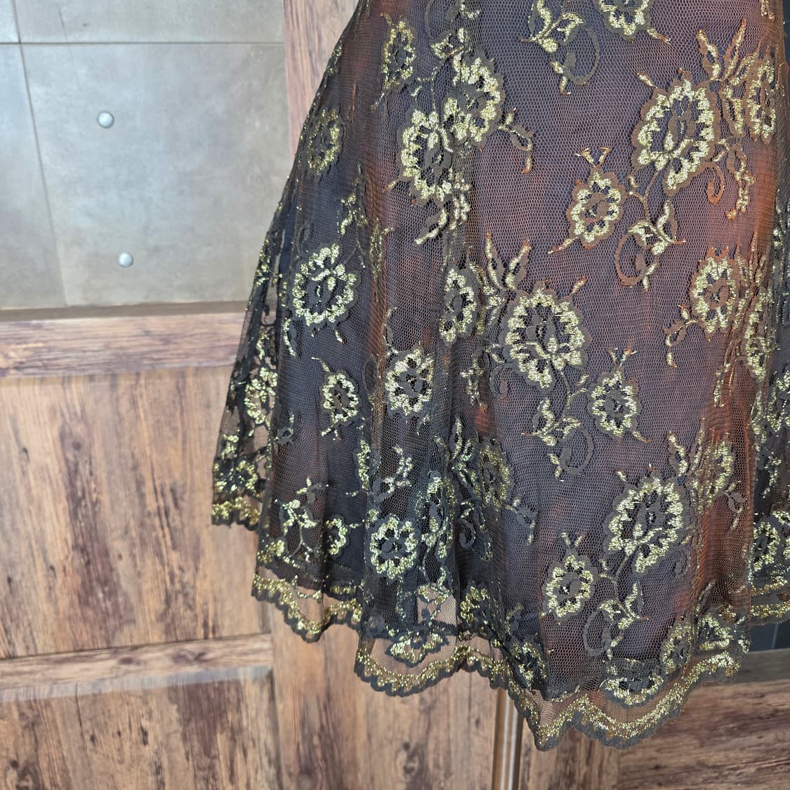 80's USA 홀터넥 홀리데이 원피스 상품이미지4