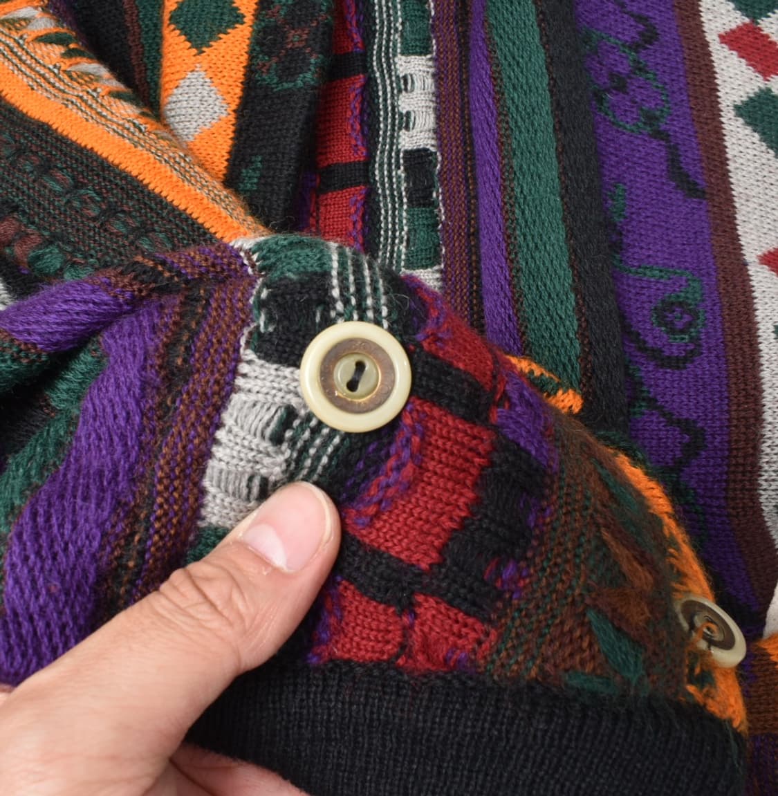 쿠지 크롭 케이블 코튼 니트 스웨터 숄카라 가디건 M N0716 상품이미지6