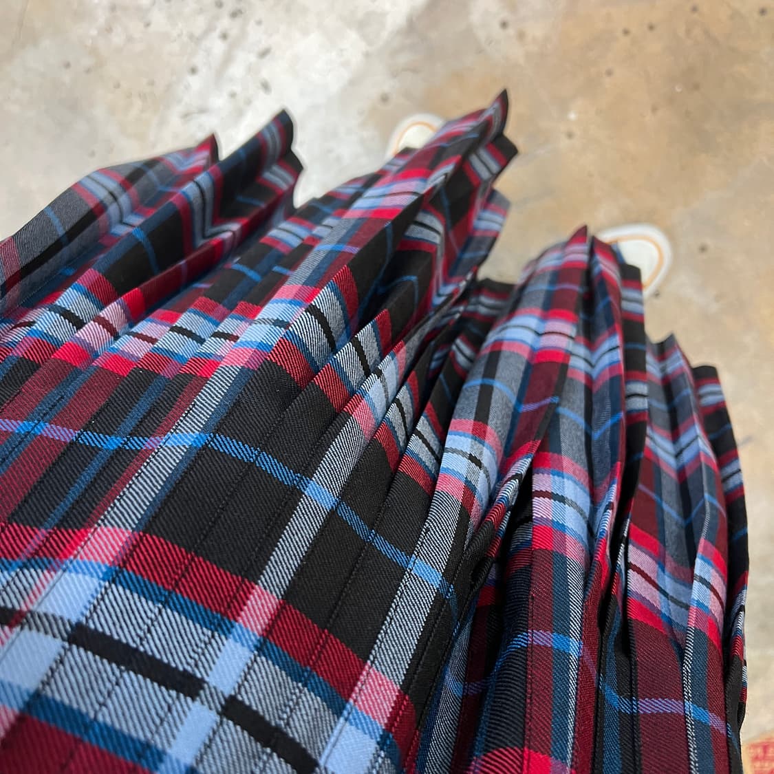 울 체크 플리츠 랩 스커트 상품이미지6