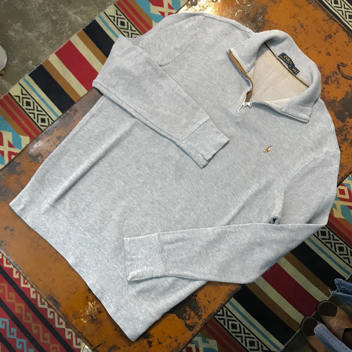 폴로랄프로렌 그레이 코튼 반집업 풀오버 남성 105 사이즈  상품이미지2