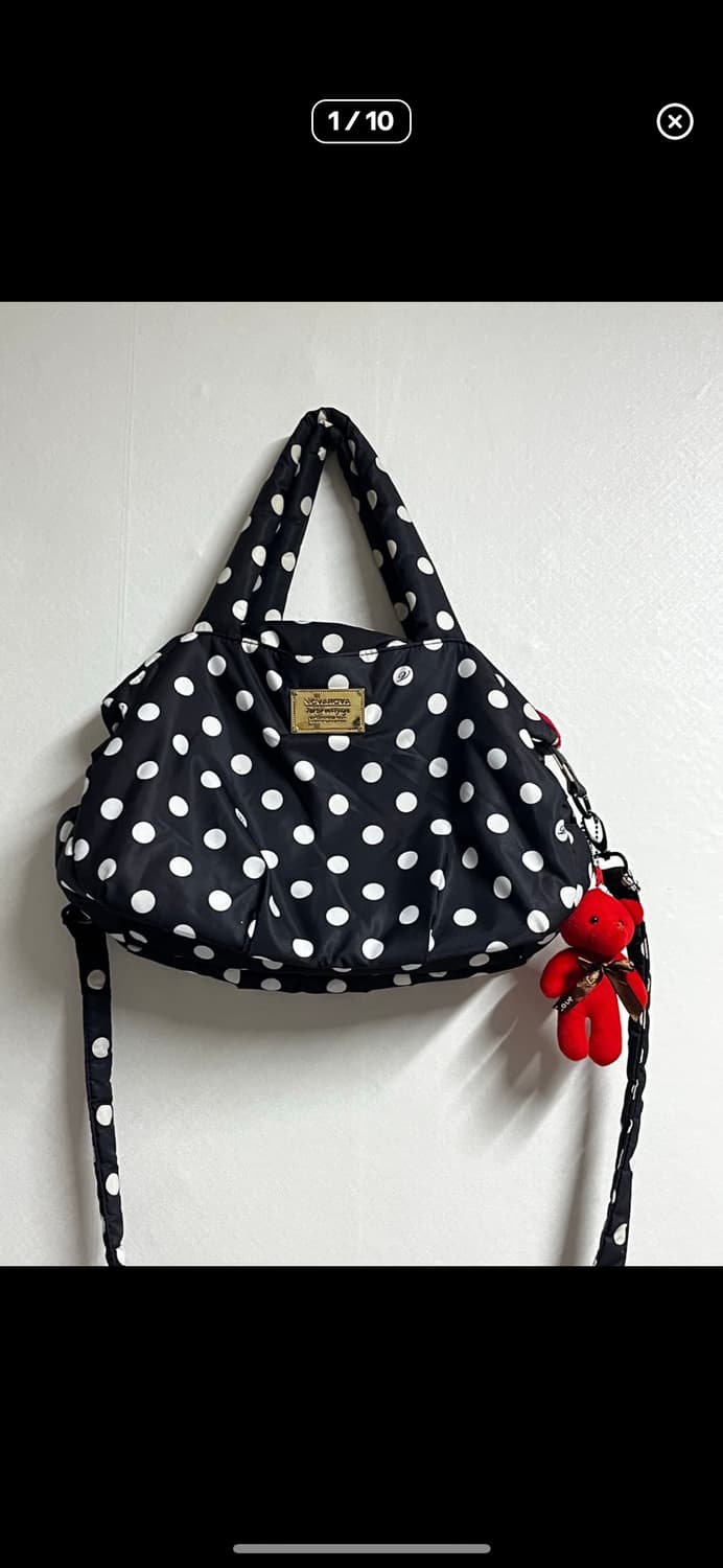 물방울무늬 패딩 크로스백 상품이미지1