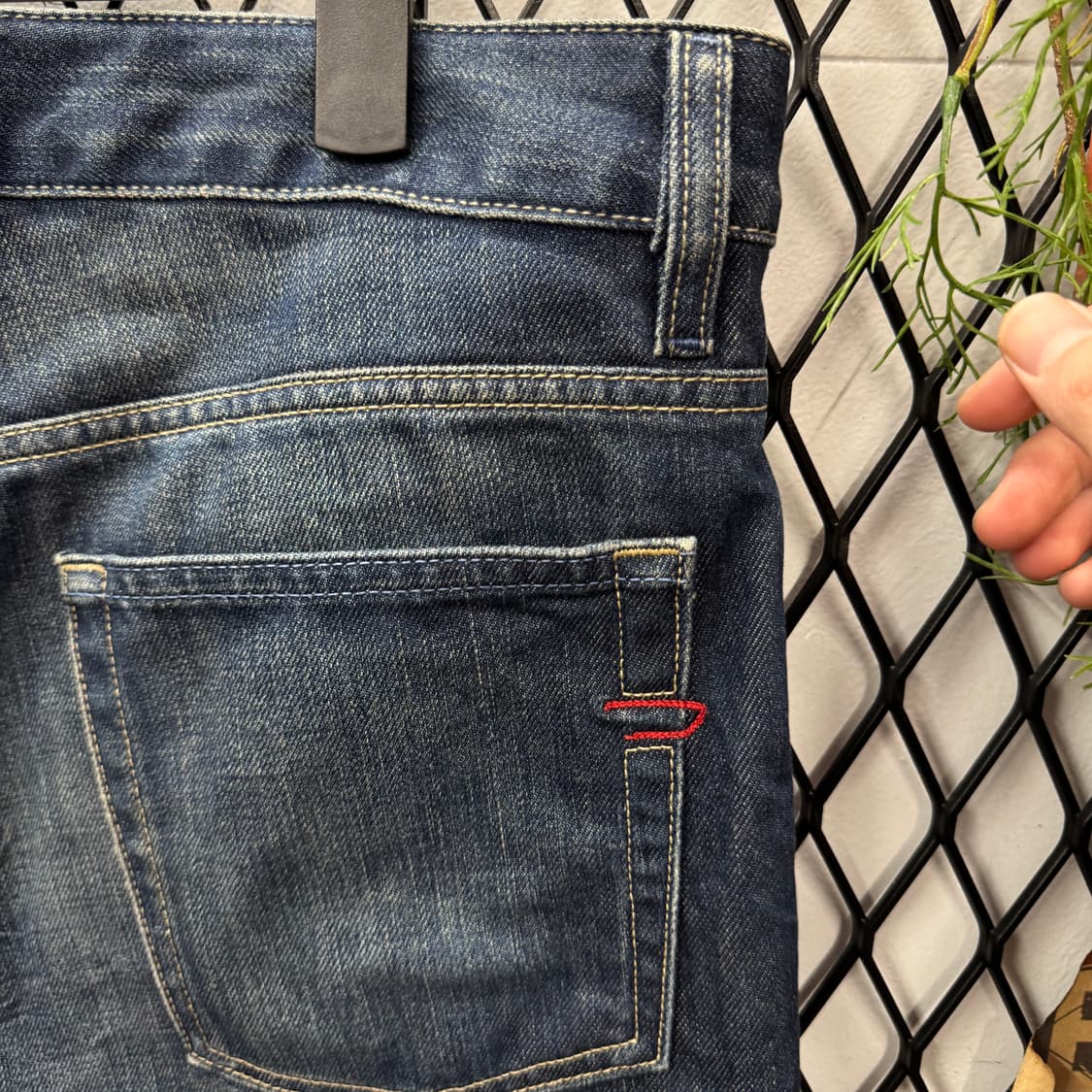 00s 디젤 인더스트리 데님 팬츠 전면 캣워싱 포인트 중청 상품이미지7