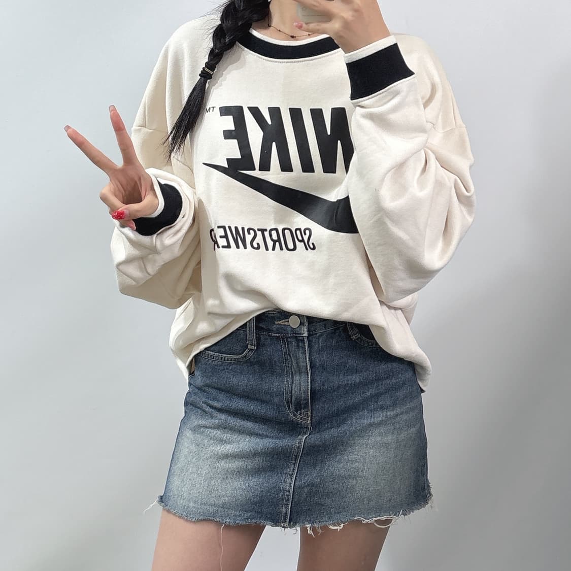 나이키 크롭 맨투맨 95 여성 상품이미지5