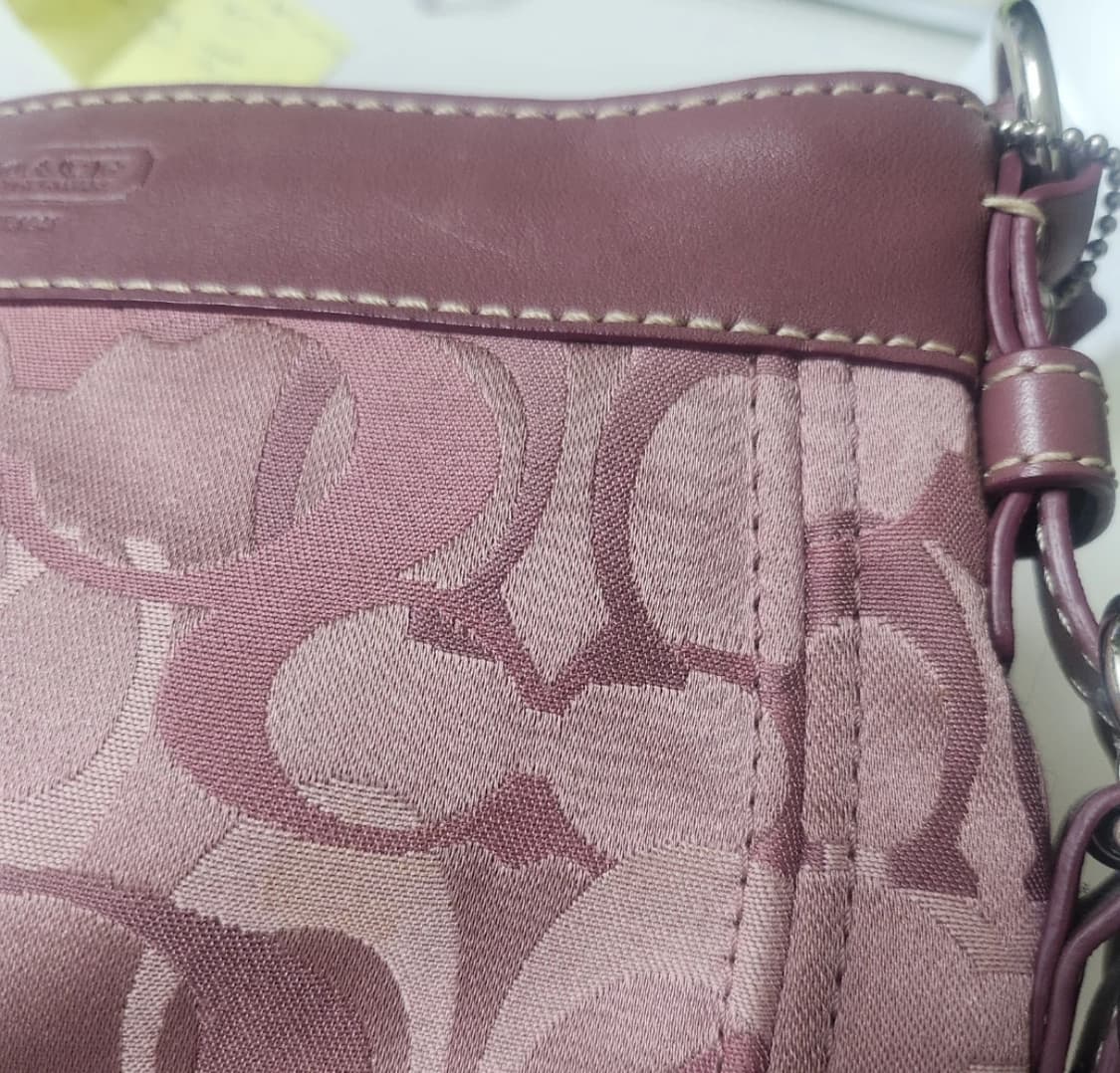 Coach 코치 시그니처 핑크 버건디 숄더백 상품이미지5