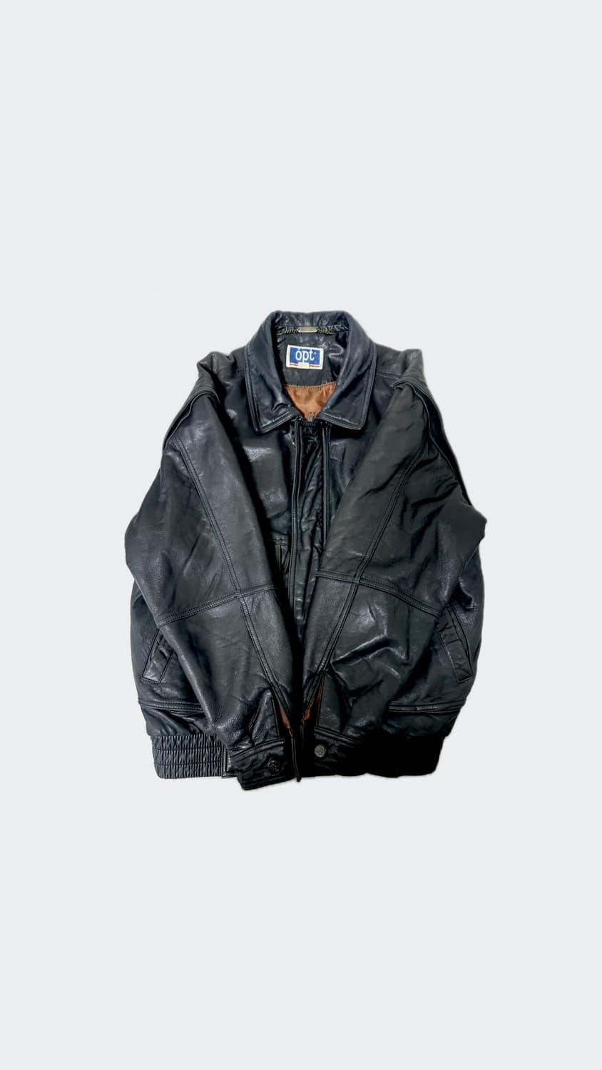 opt 양가죽 레더 자켓 블랙 상품이미지4