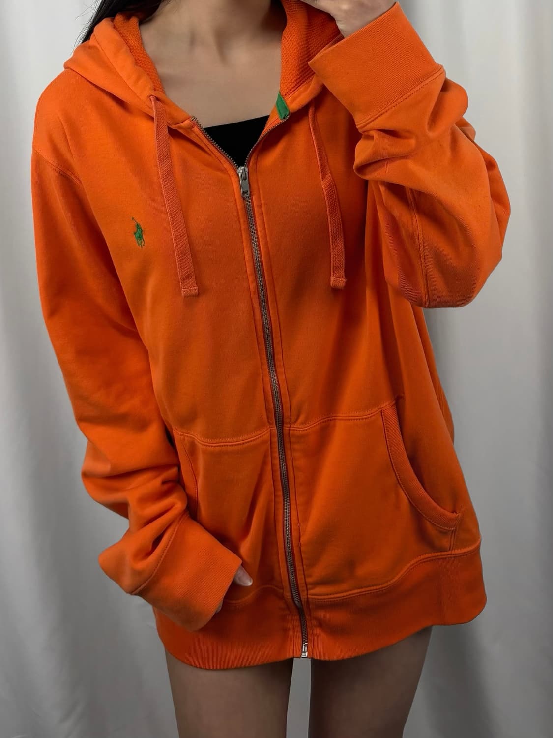 폴로 오렌지 후드집업 상품이미지1