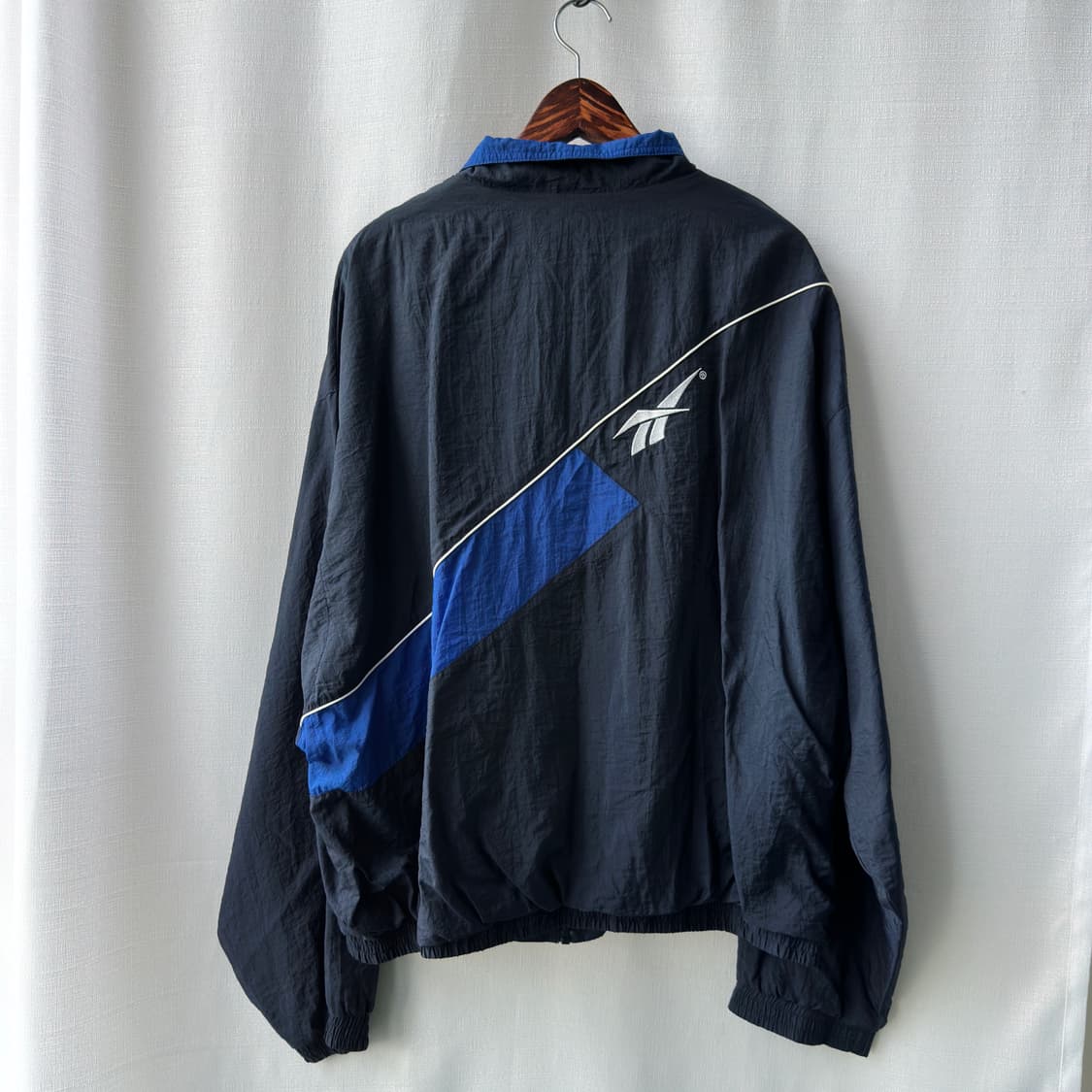 90s 올드 리복 자수 로고 바람막이 자켓 네이비 블루 XXL 상품이미지2