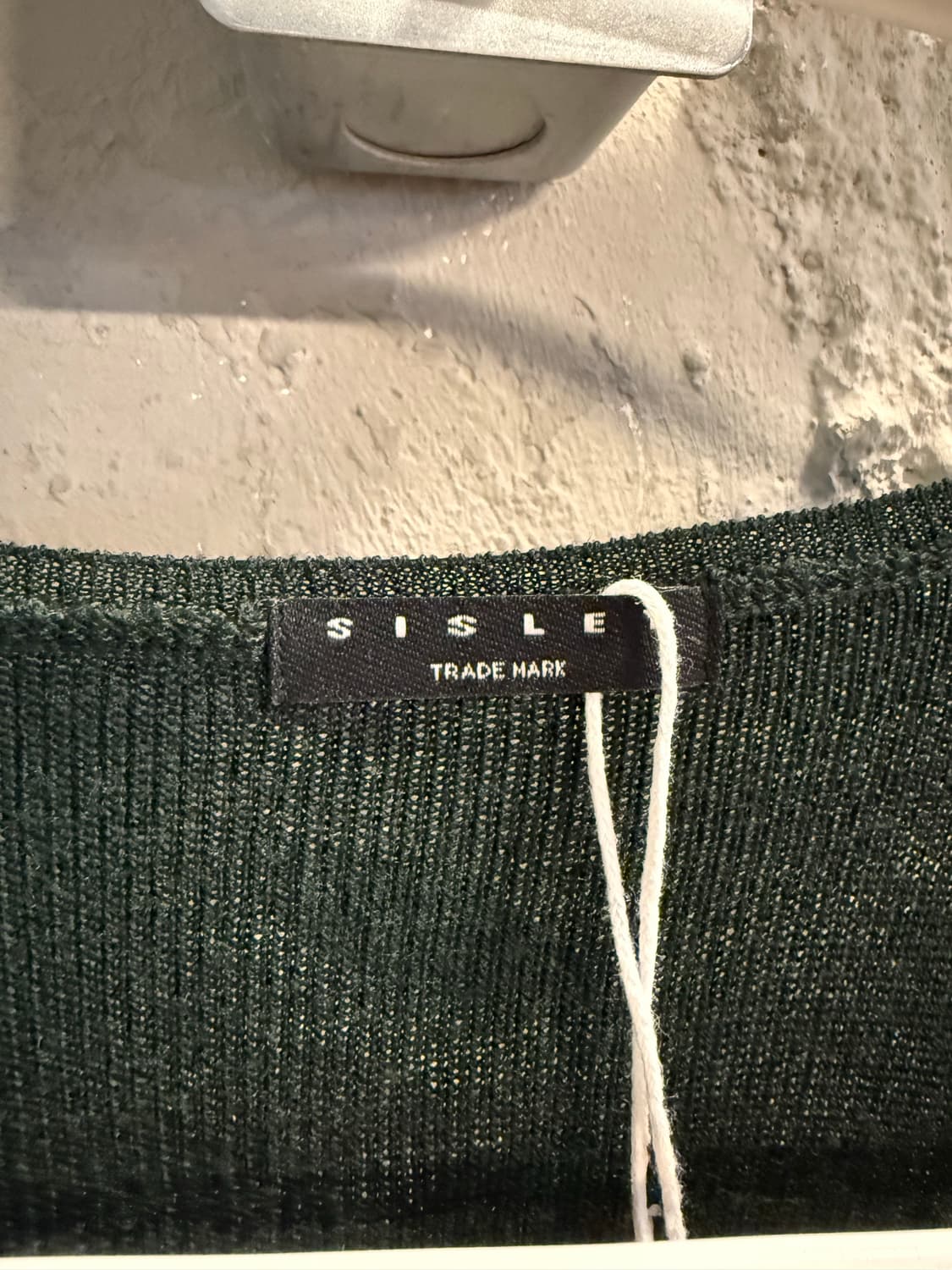 시슬리 SISLEY 울 V넥 니트 다크그린 ONE SIZE 상품이미지5