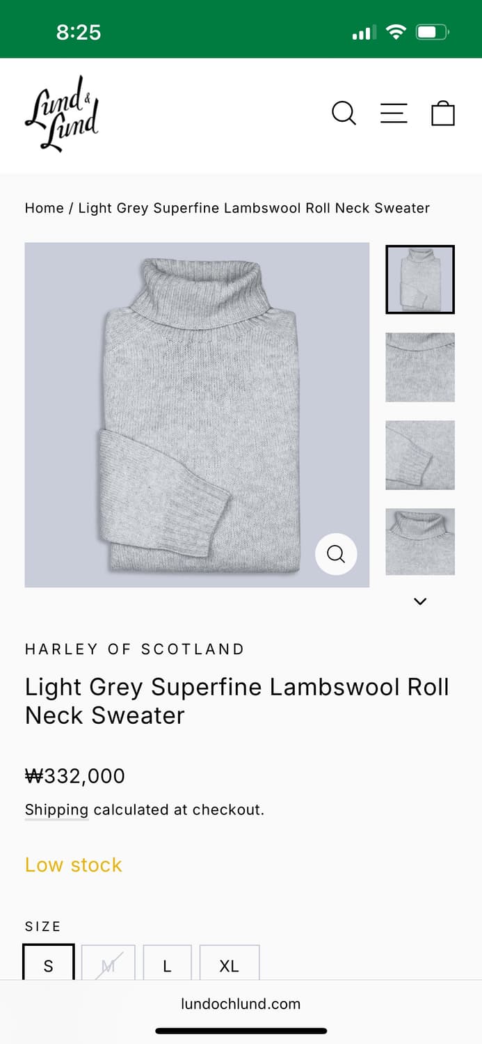 할리 오브 스코틀랜드 롤넥 스웨터 M사이즈 상품이미지1