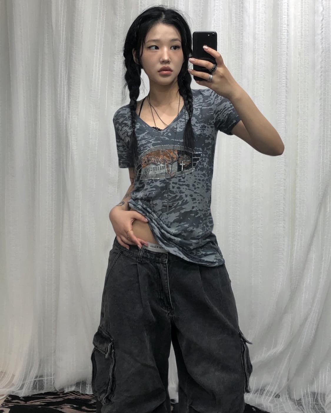 할리데이비슨 그레이 카모 티셔츠 상품이미지1