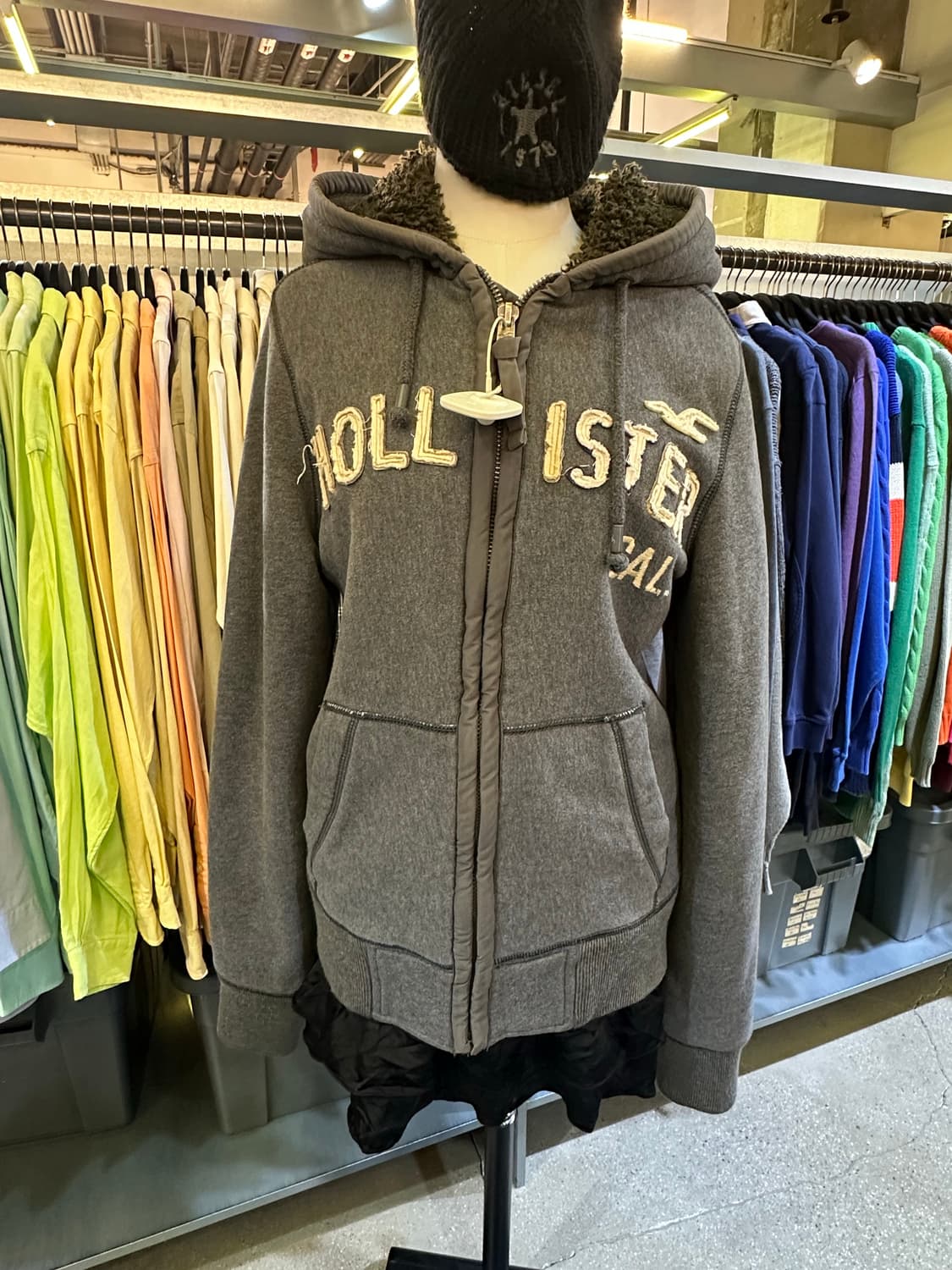 HOLLISTER 홀리스터 그레이 양털후드집업💯 상품이미지2