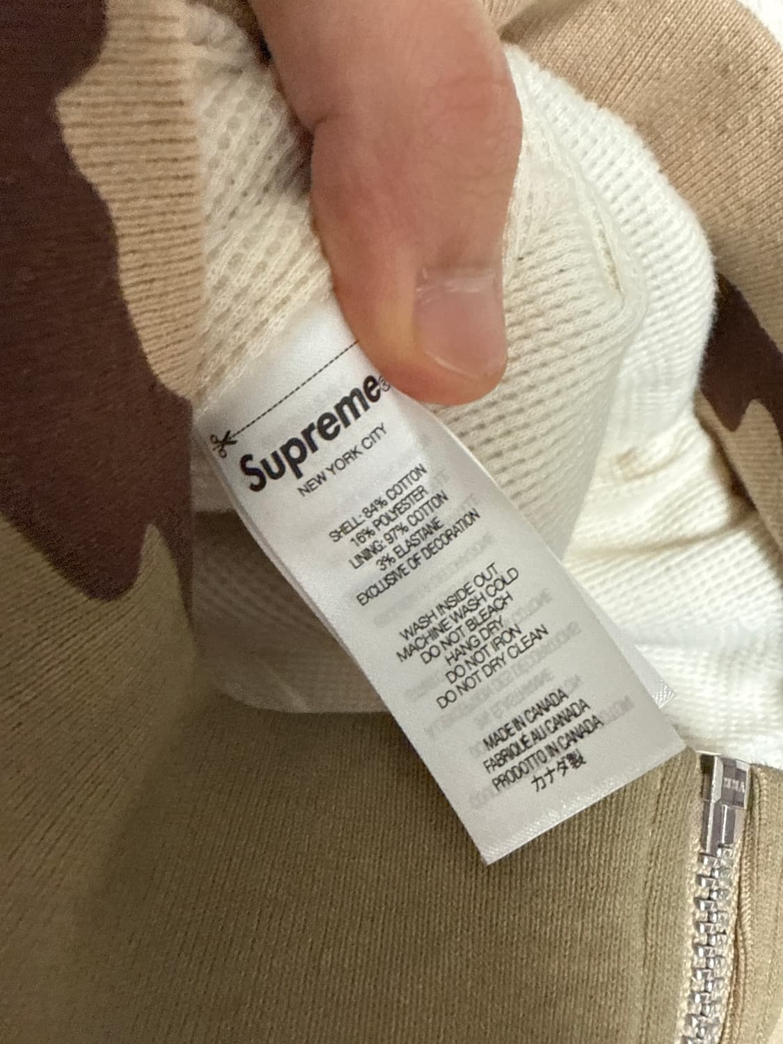 Supreme 아크 써멀 라인드 집업 후드 데저트 카모 상품이미지3
