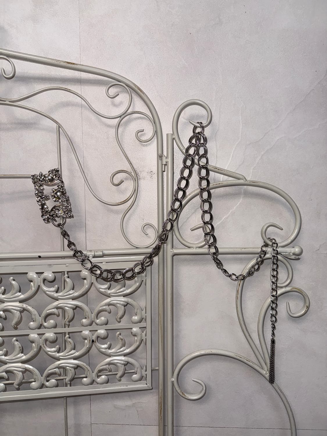 Silver oriental floral square cubic belt 상품이미지1