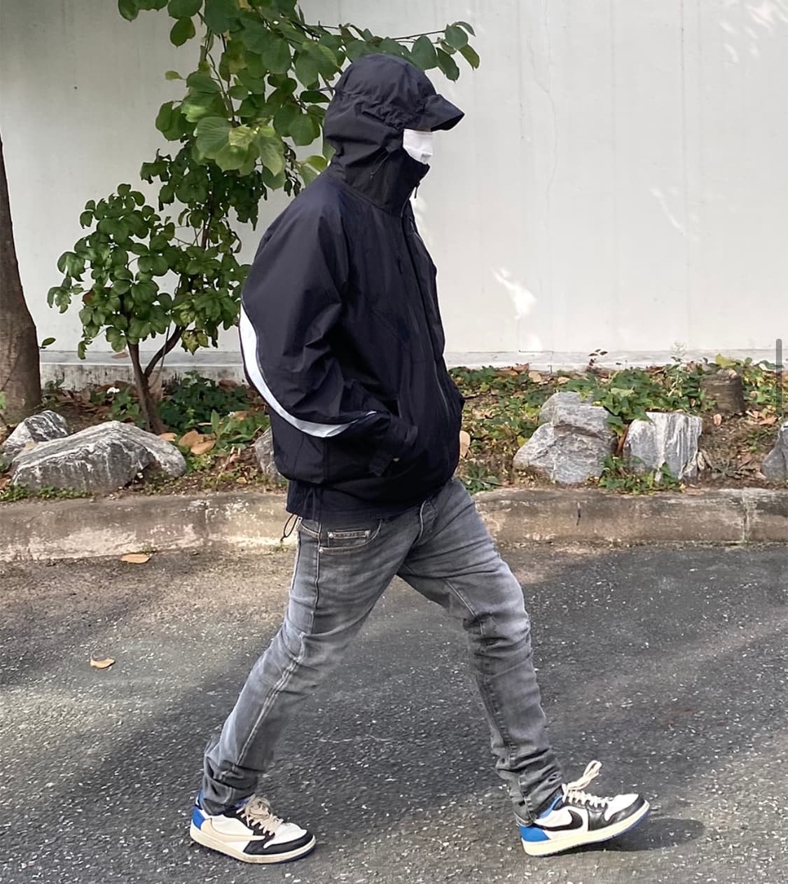 [0] 언더마이카 리전 03 슬림핏 블루 스티치 워시드 진 그레이 상품이미지3