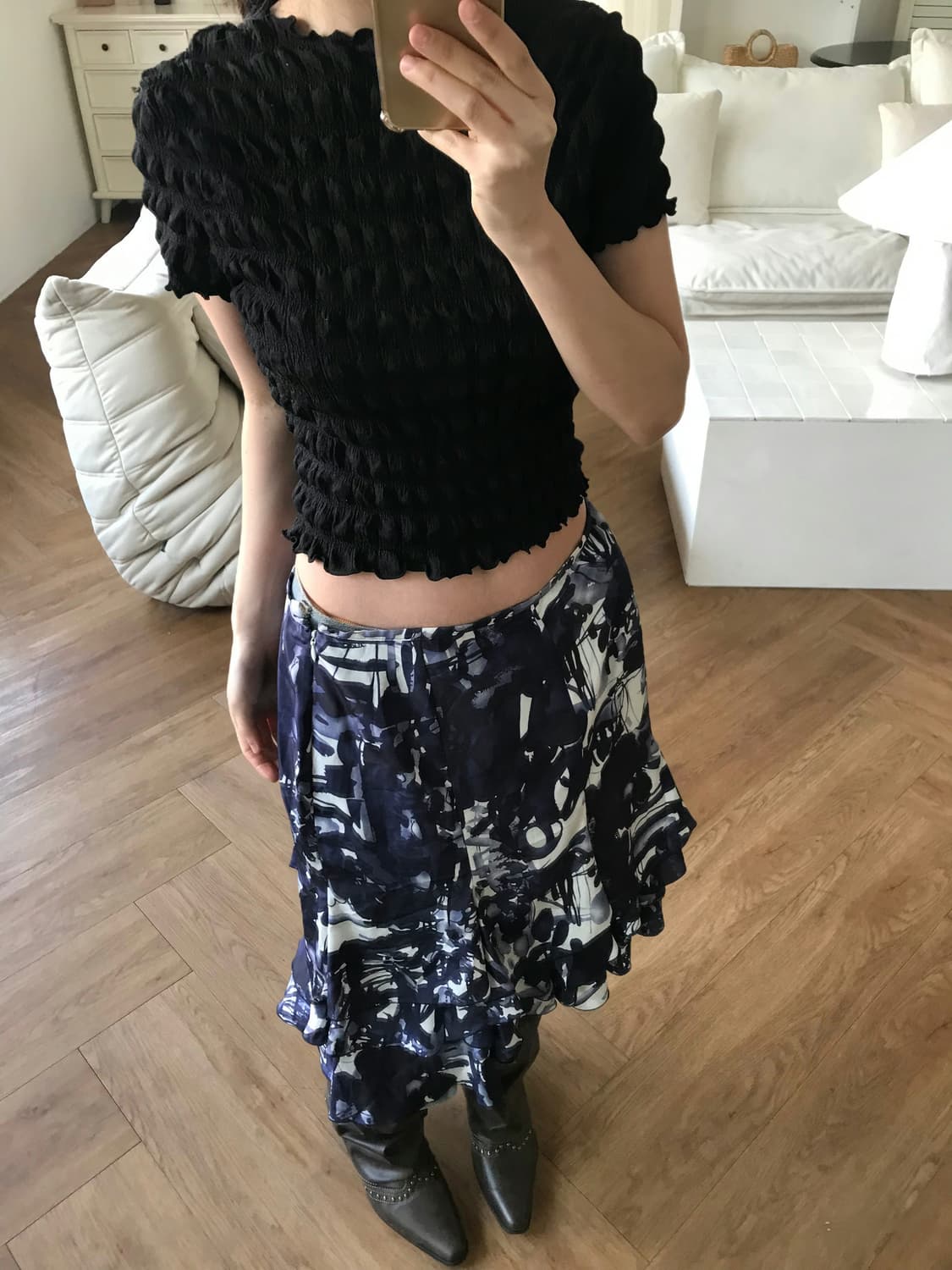 vintage pattern skirt 상품이미지5