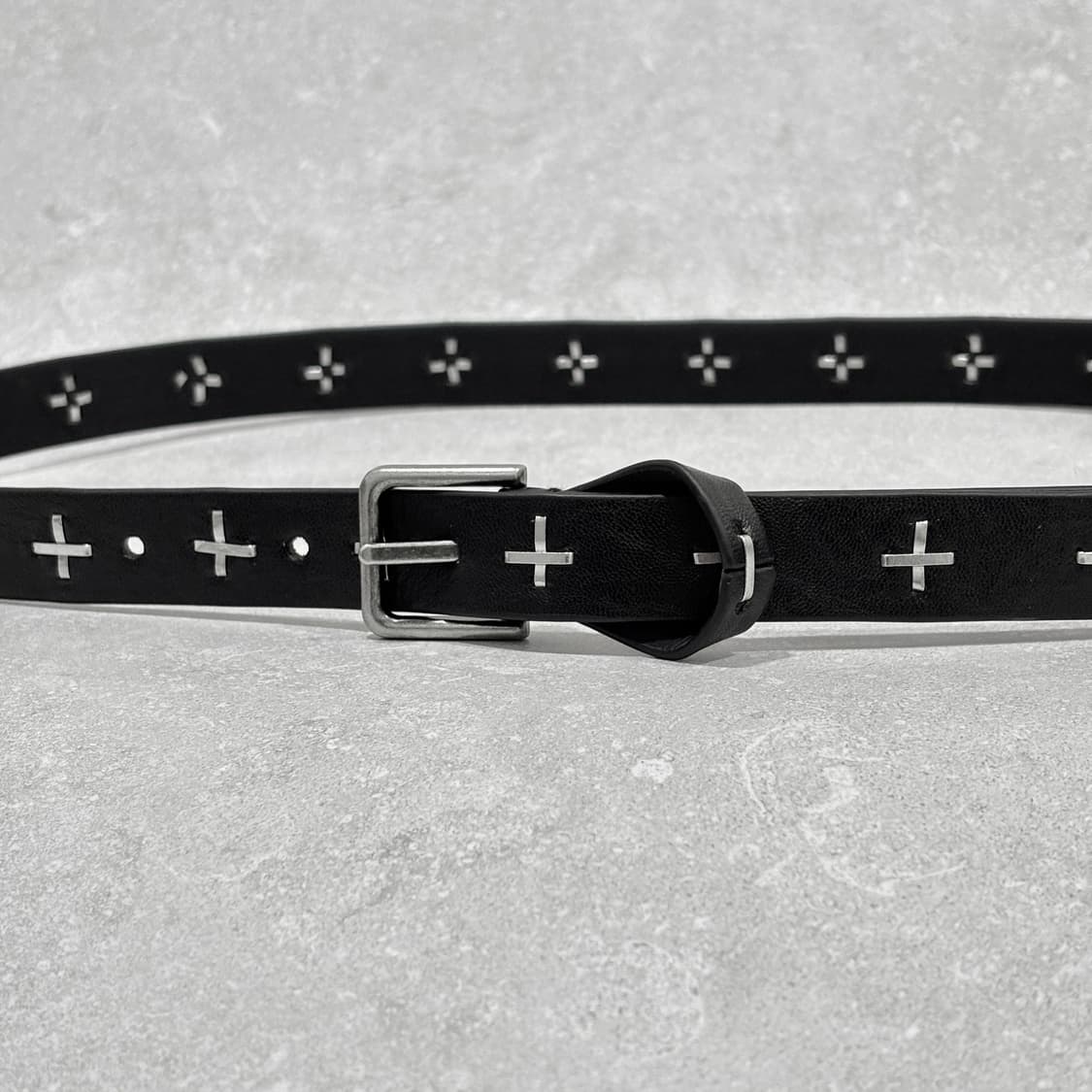 Oribell 크로스 스티치 락시크 슬림 가죽 롱 벨트 상품이미지4