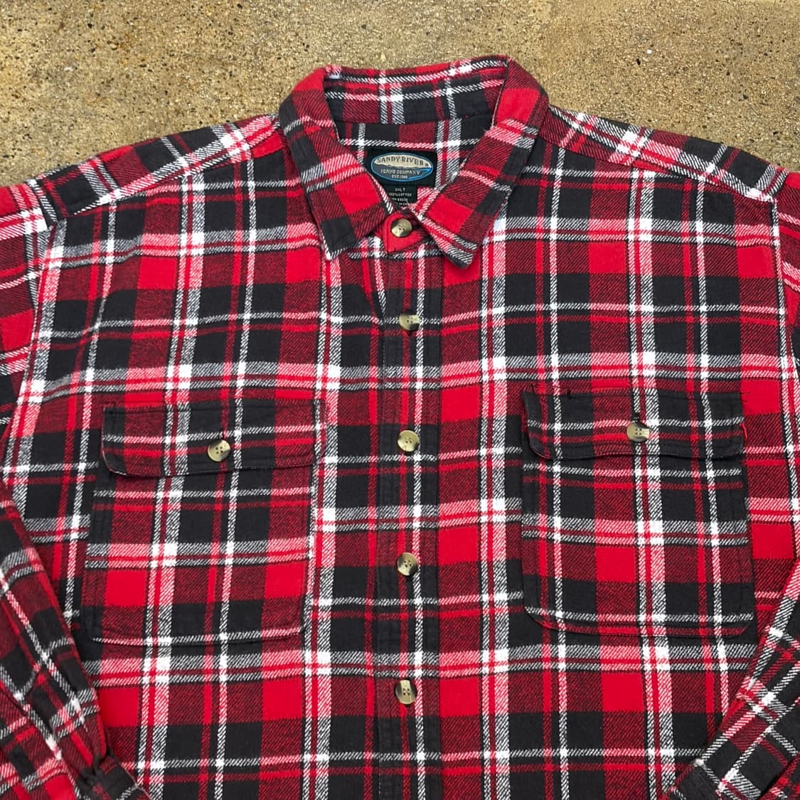 90s 미국 빈티지 샌드리버 헤비코튼 체크셔츠 상품이미지3