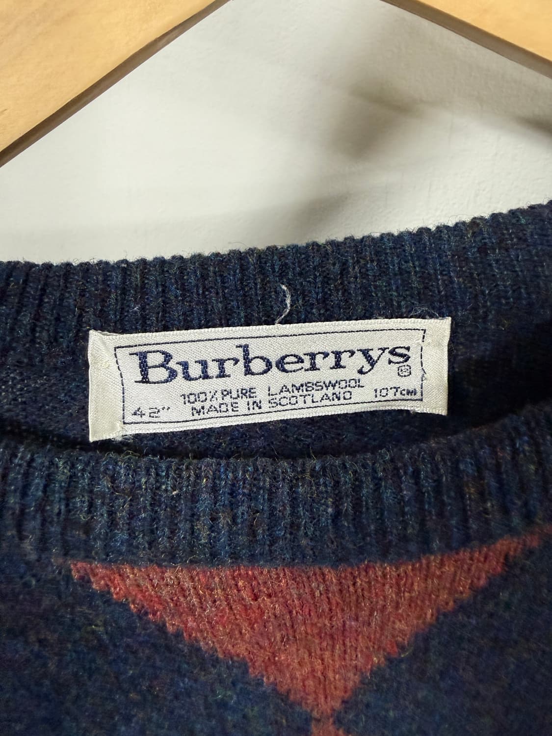 90s 버버리 아가일 니트 상품이미지5
