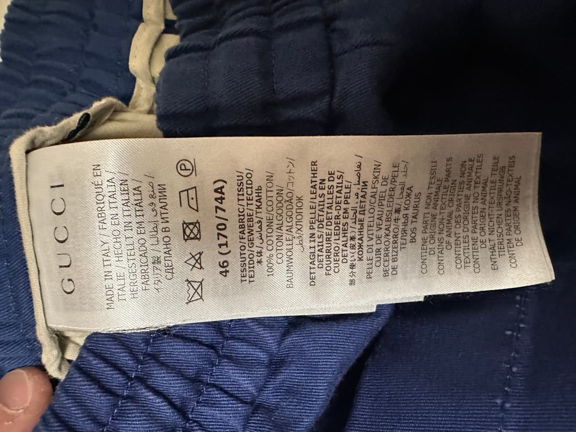 (탭만뗀 새상품!!) 구찌 22FW 네이비 치노 팬츠 46 상품이미지5