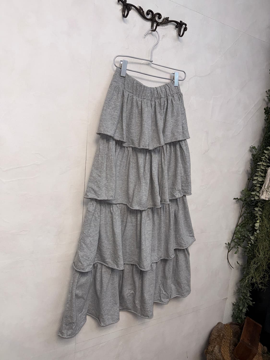 Gray cotton cancan maxi skirt 상품이미지2