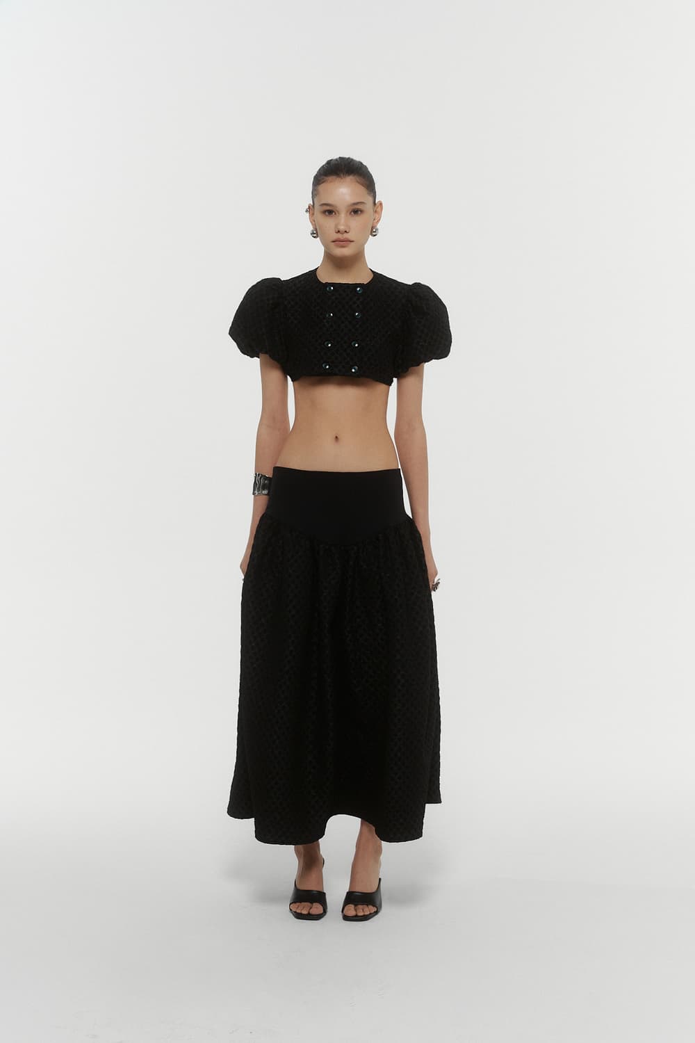 Kanari LOW WAIST LONG SKIRT -BLACK- 상품이미지1