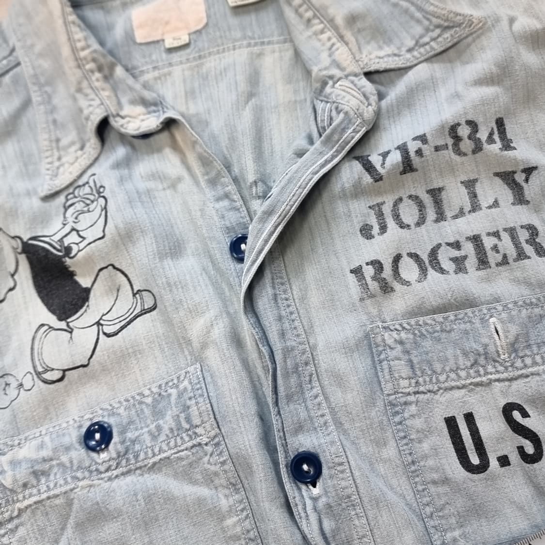 버즈릭슨 VF-84 Jolly Rogers 데님 반팔셔츠(100-105) 상품이미지2