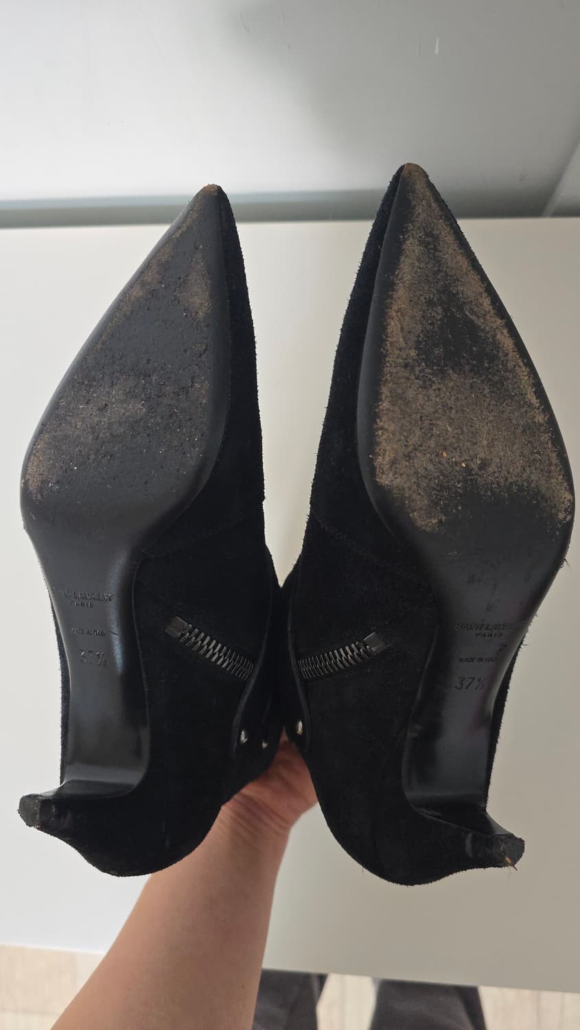 생로랑 샬롯 55 스웨이드 웨스턴 버클 앵클 부츠 37.5 팝니다 상품이미지6