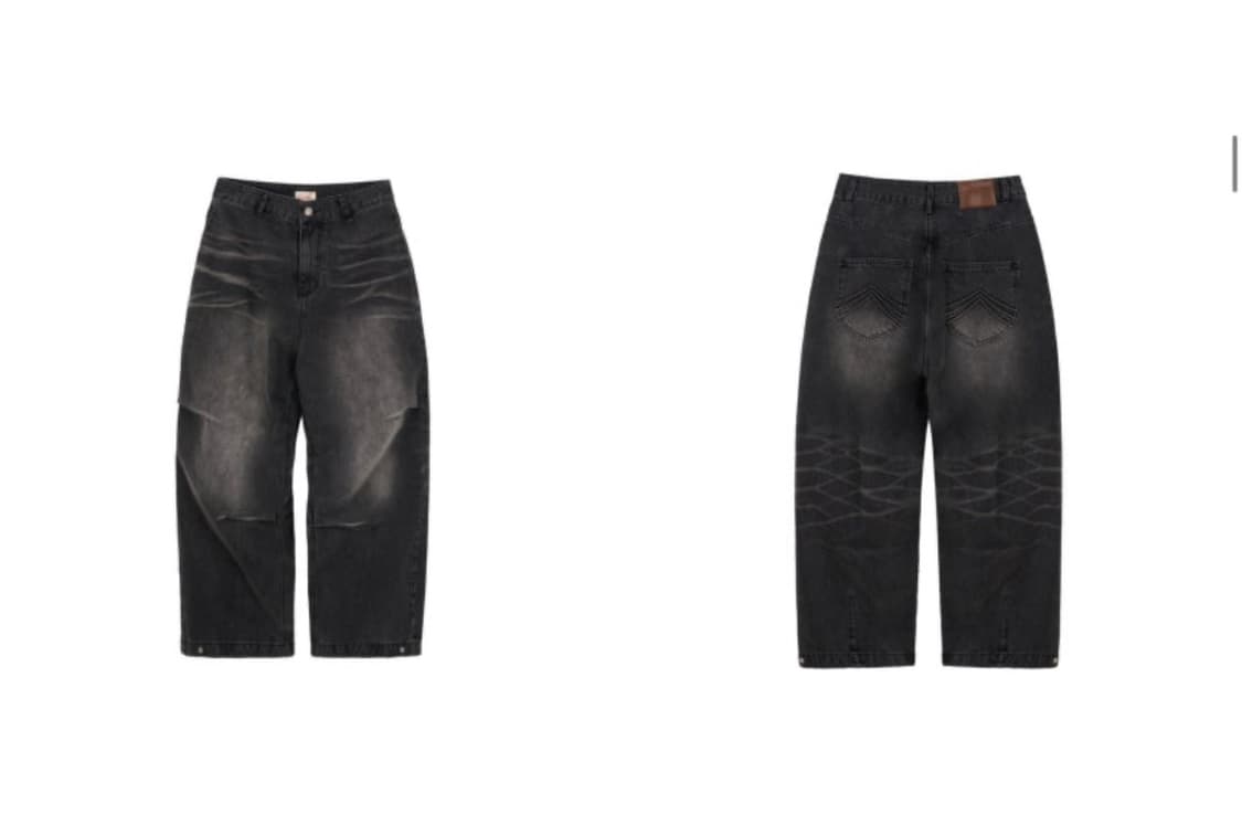 (중고/xl) etce 워시드 배기진 그레이 XL 상품이미지1