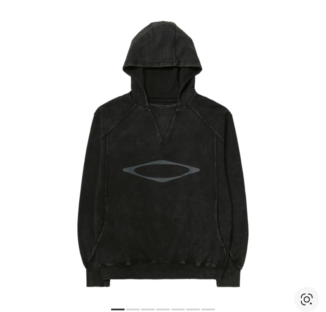 (W) 미스치프 블리치드 풀오버 후드 워시드 블랙 (L) 상품이미지1