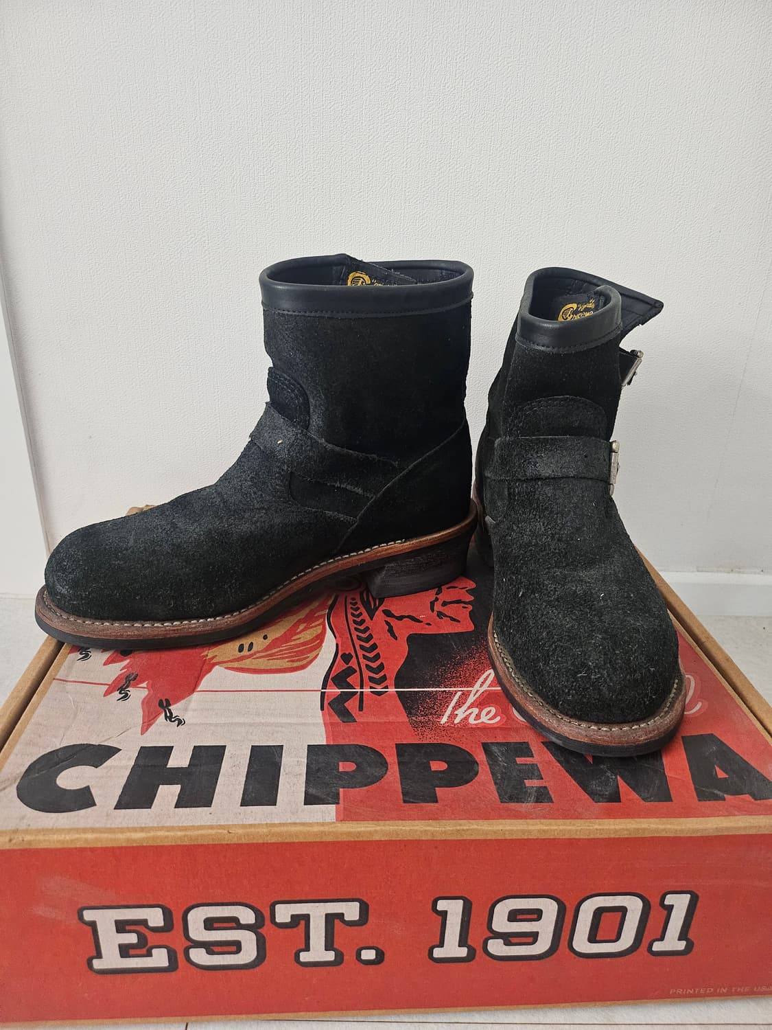 치페와 CHIPPEWA 스웨이드 엔지니어부츠 상품이미지1