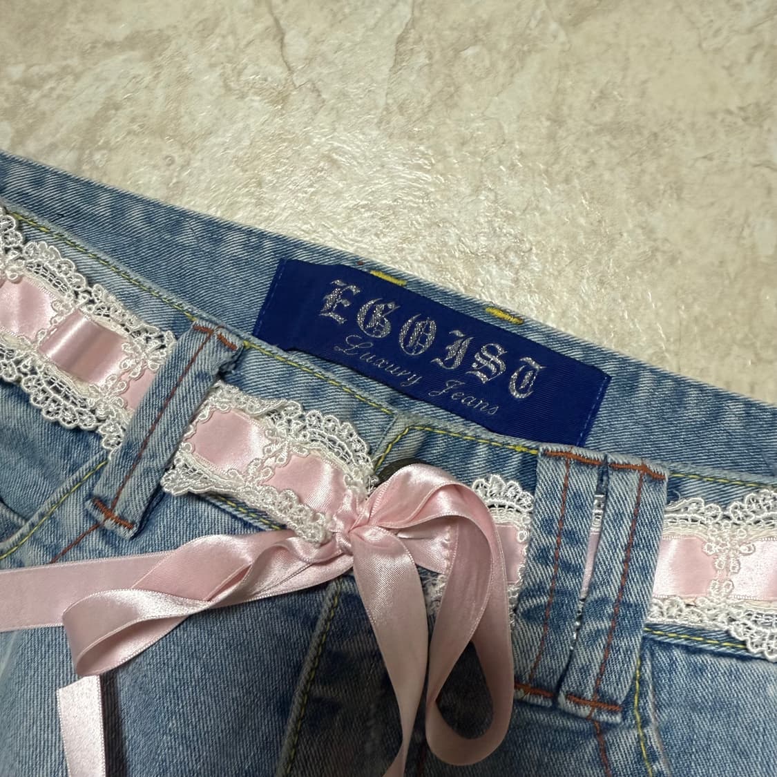 에고이스트 데님 레이스 스커트  상품이미지3