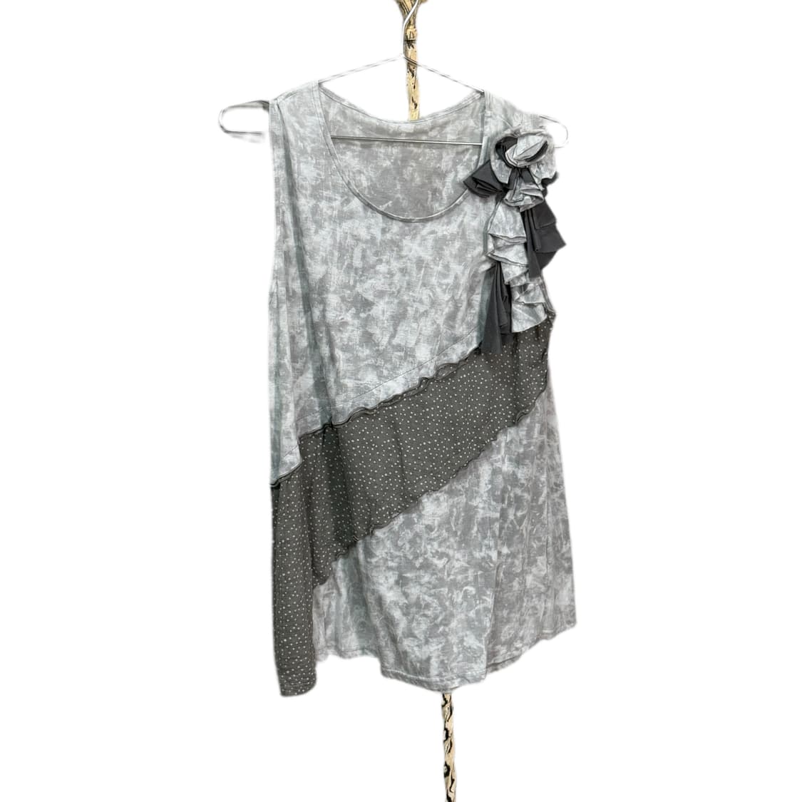 jpn-Grey Fairy Grunge Ruffle Layered top 상품이미지1