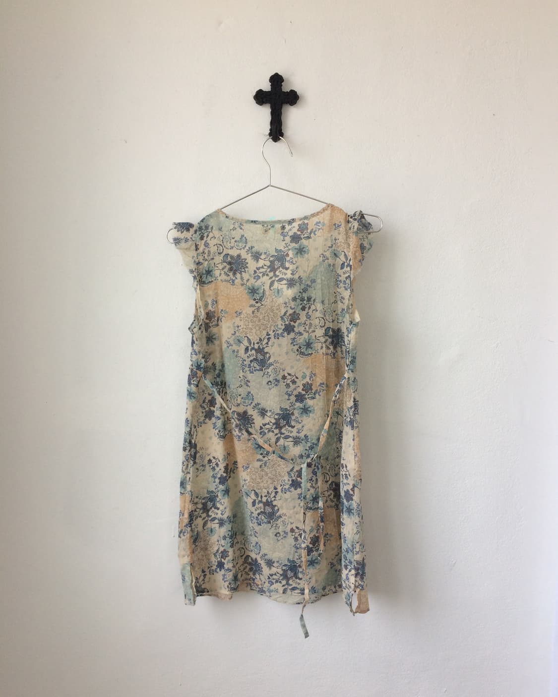 Pattern button up frill sleeveless 상품이미지3