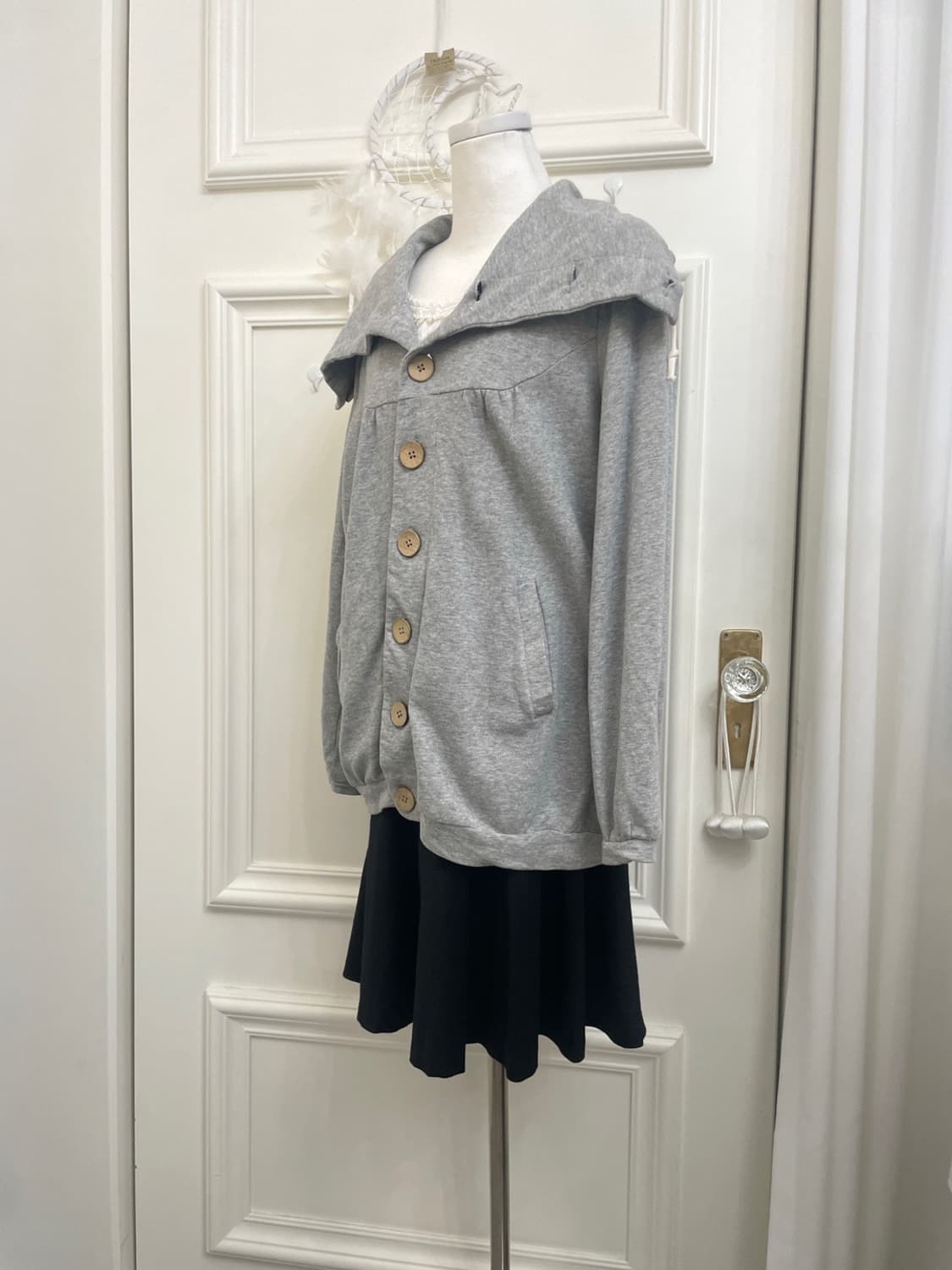 gray cotton mori pocket losse collar car 상품이미지2