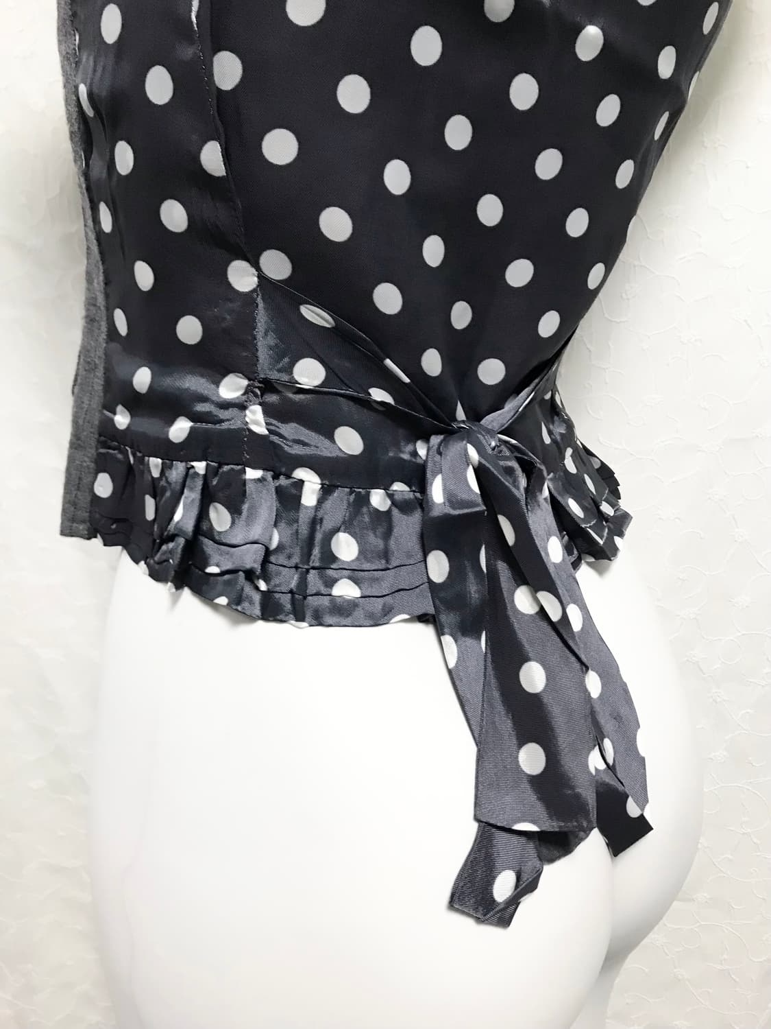 빈티지 simonetta 긱시크 아카이브 믹스 패턴 리본 베스트 조끼 상품이미지6