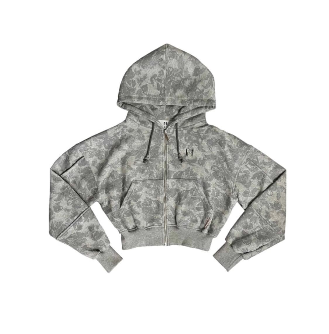 새상품 뉴얼린 플라워 비즈 후드집업 그레이  상품이미지1