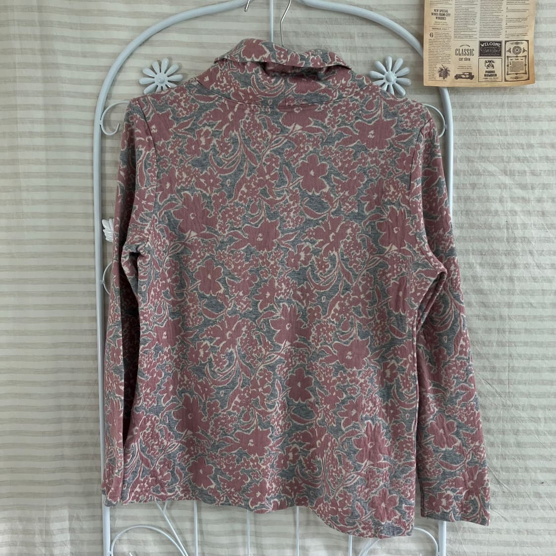 빈티지 딸기우유 플라워 패턴 폴라 니트 973 y2k 스트릿 갸루 펑키 상품이미지3