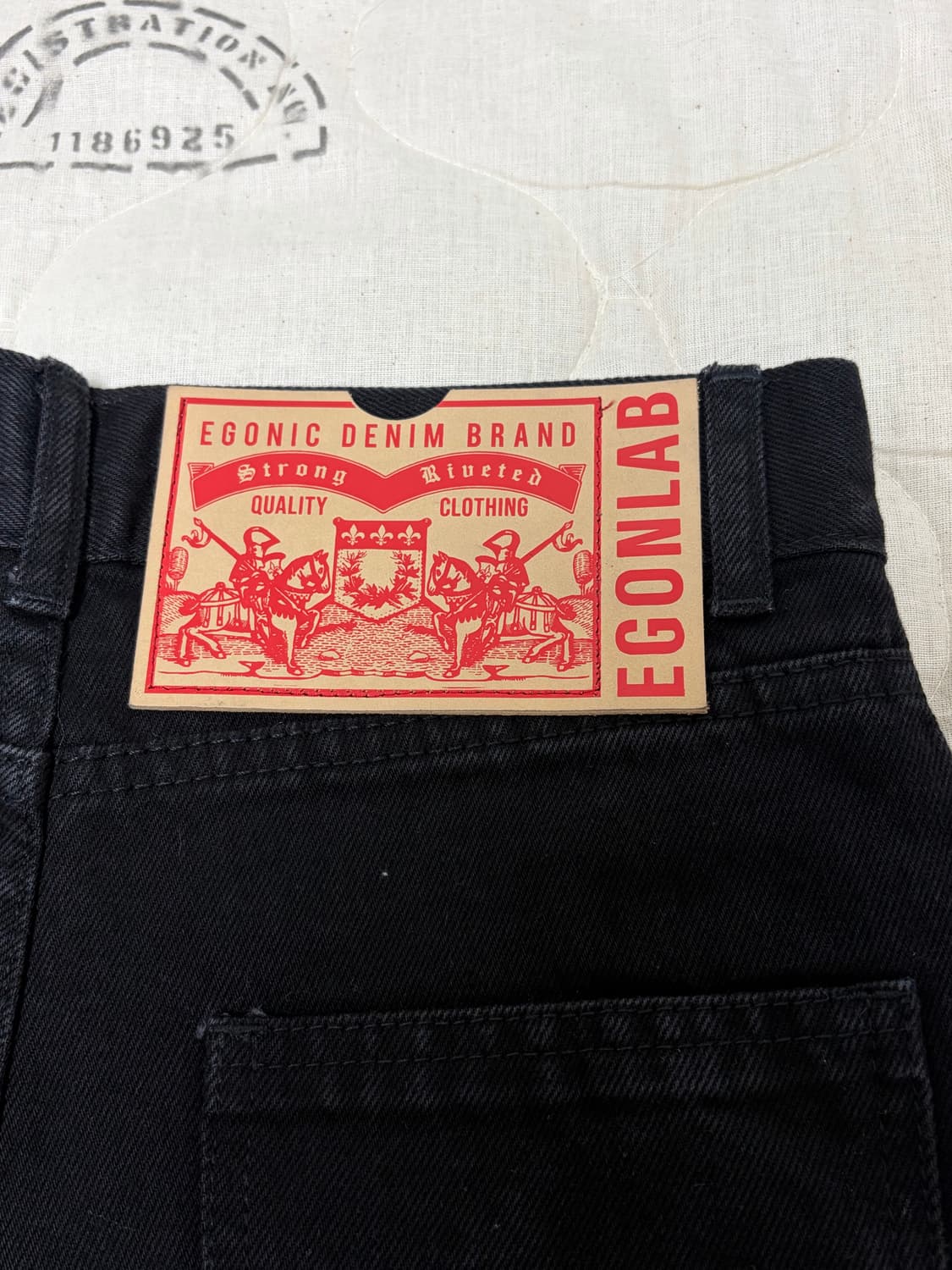 EGONLAB Black stone washed denim shorts 상품이미지3