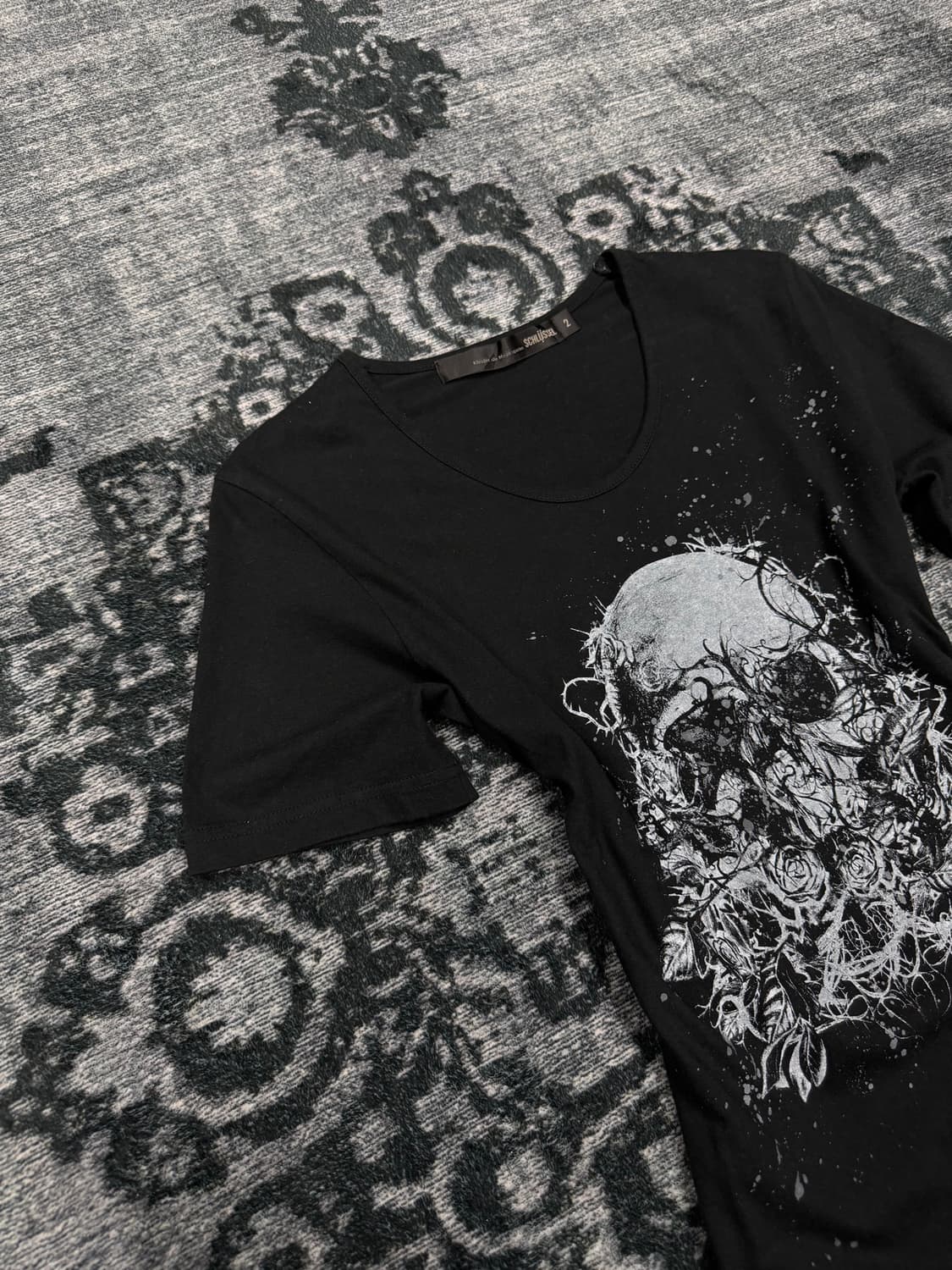 Schlussel 00s skull printing t shirts 상품이미지2