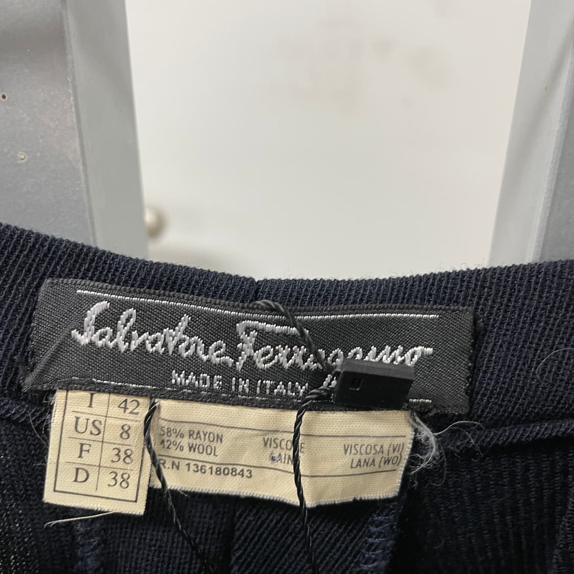 페레가모 네이비 슬랙스 38(W) 상품이미지5