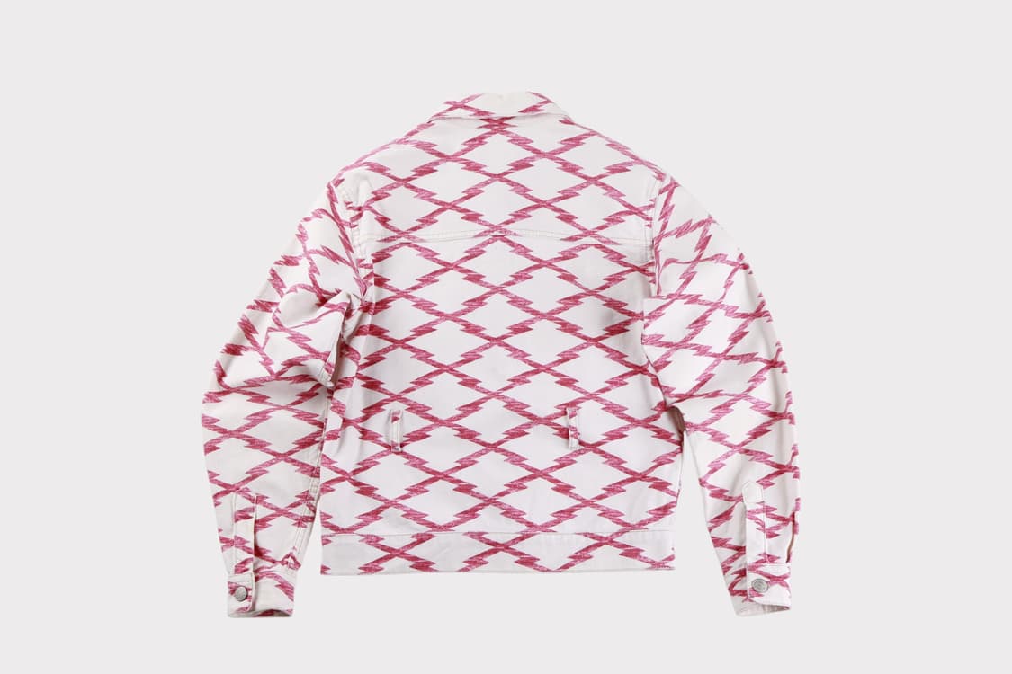 [36] 이자벨마랑 화이트 핑크프린팅 데님 트러커 자켓 상품이미지9