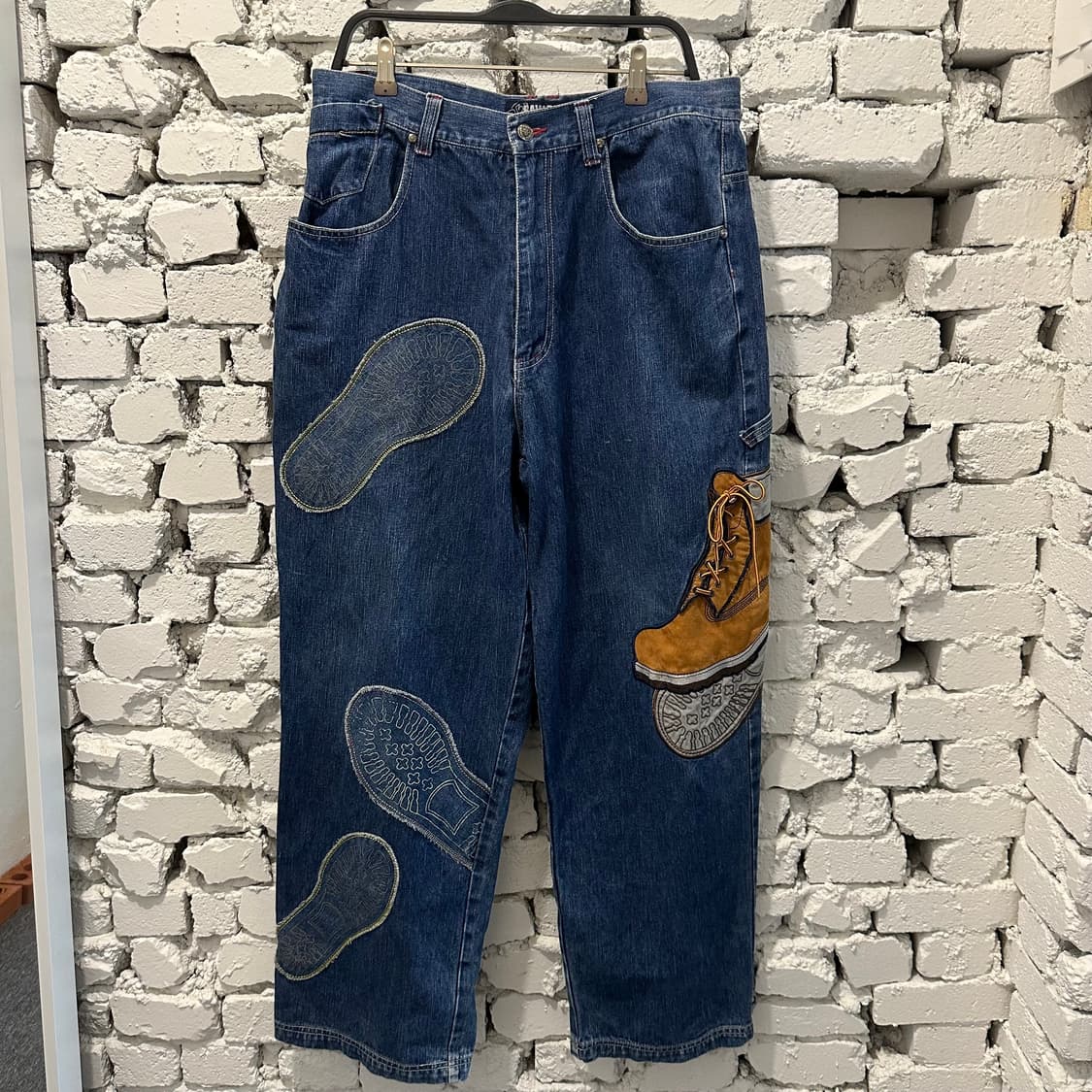 RAW BLUE 디테일 데님 배기 진 상품이미지1