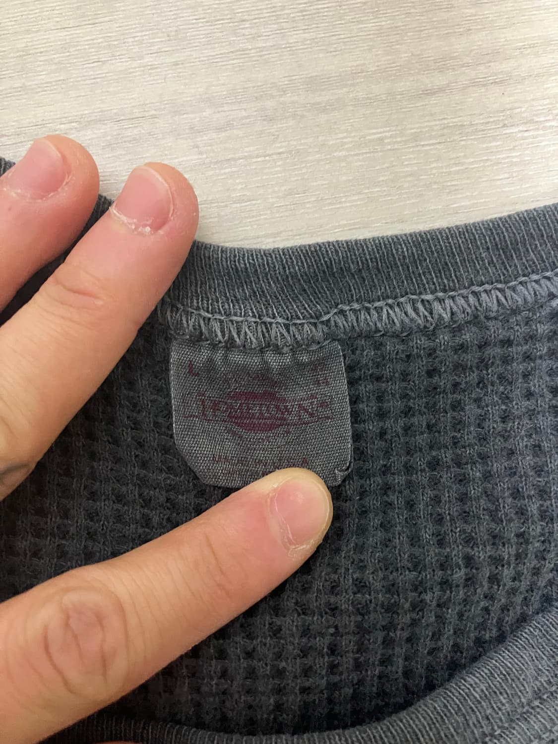 빈티지 써멀 와플 롱슬리브 차콜 상품이미지2