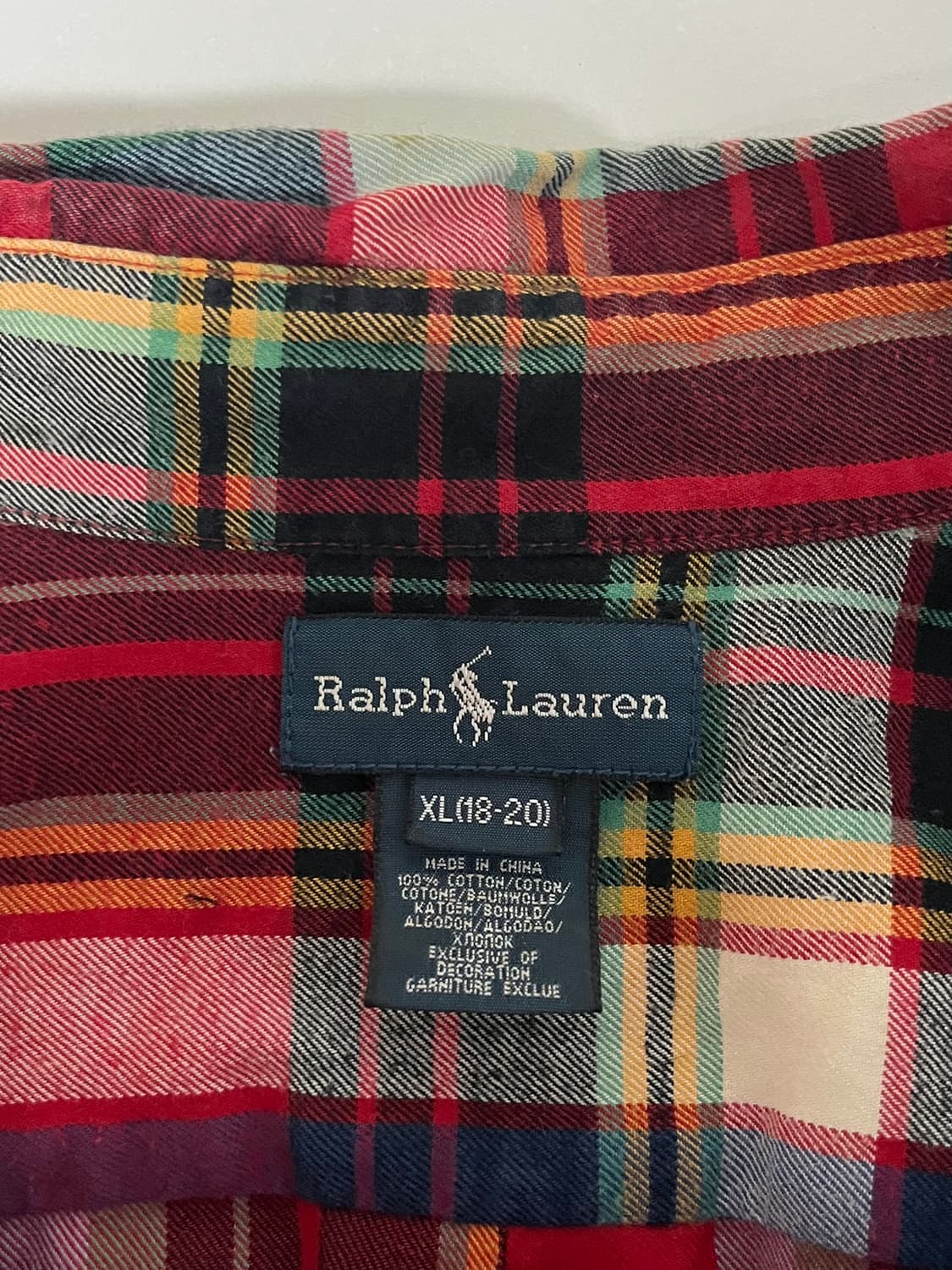 XL) 18-19Y 폴로 랄프로렌 키즈 체크 셔츠 상품이미지5