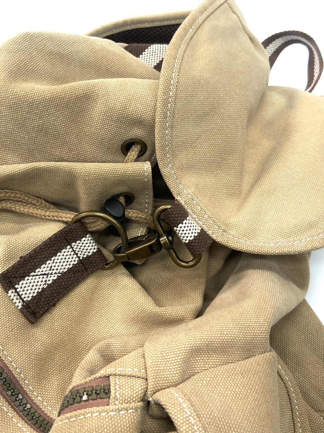 Vintage Beige Canvas Backpack 상품이미지5