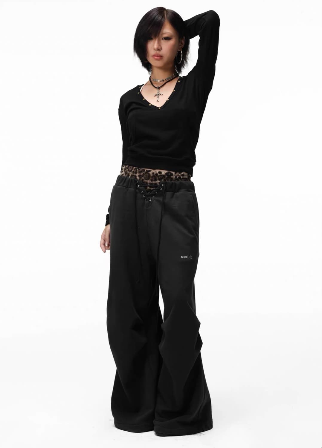 Leopard Waistband Loose Sweatpants 상품이미지7