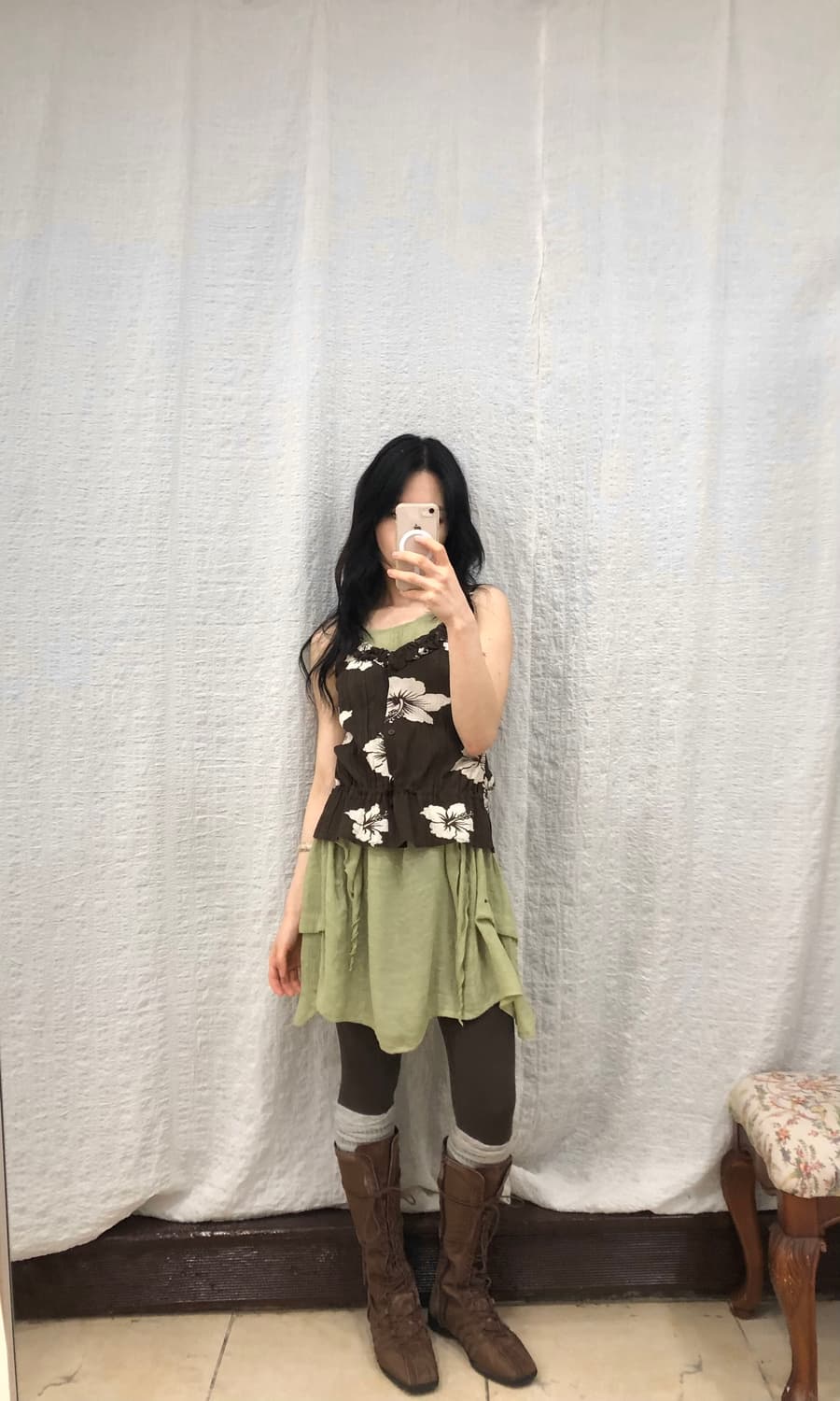 Brown floral bustier 상품이미지5