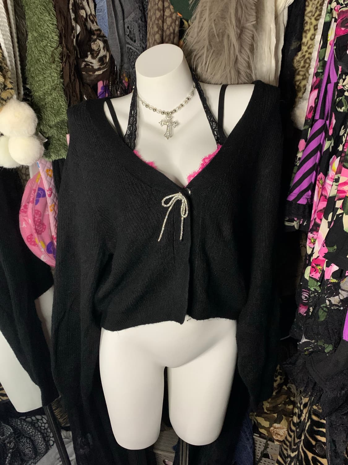 빈티지 h&m 로맨틱 갸루 리본 가디건 상품이미지1